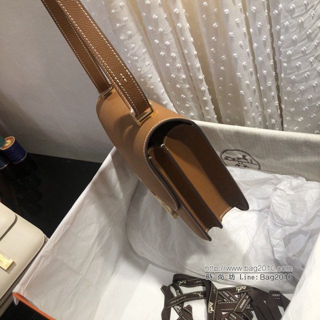 Hermes空姐包 愛馬仕Constance方胖子半手工 Epsom掌紋小牛進口皮 Hermes單肩斜挎包  tdh2105
